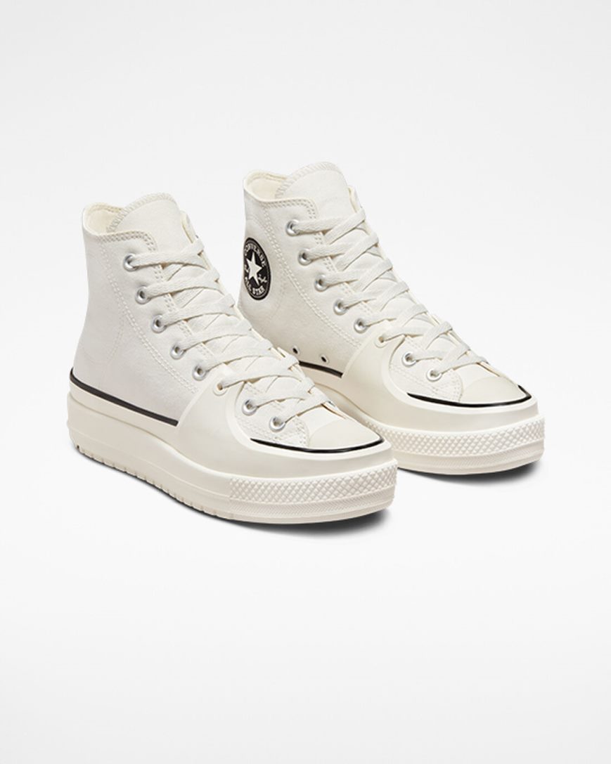 Tenis Converse Chuck Taylor All Star Construct Cano Alto Feminino Branco Pretas | PT K01P0T7